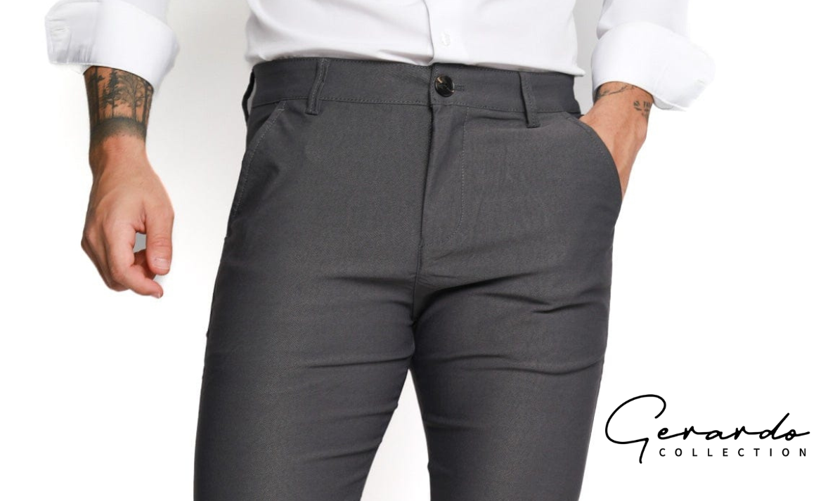 Buy Men Grey Super Slim Fit Solid Flat Front Formal Trousers Online -  755723 | Louis Philippe