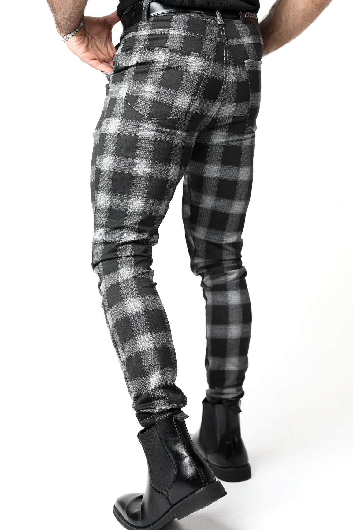 Black Plaid & Checkered Dress Pants