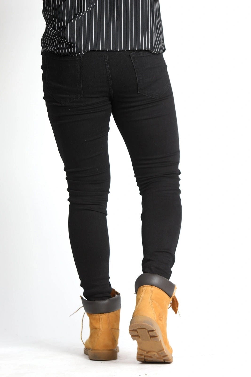 Mens Black Skinny Fit Stretch Jeans - Gerardo Collection