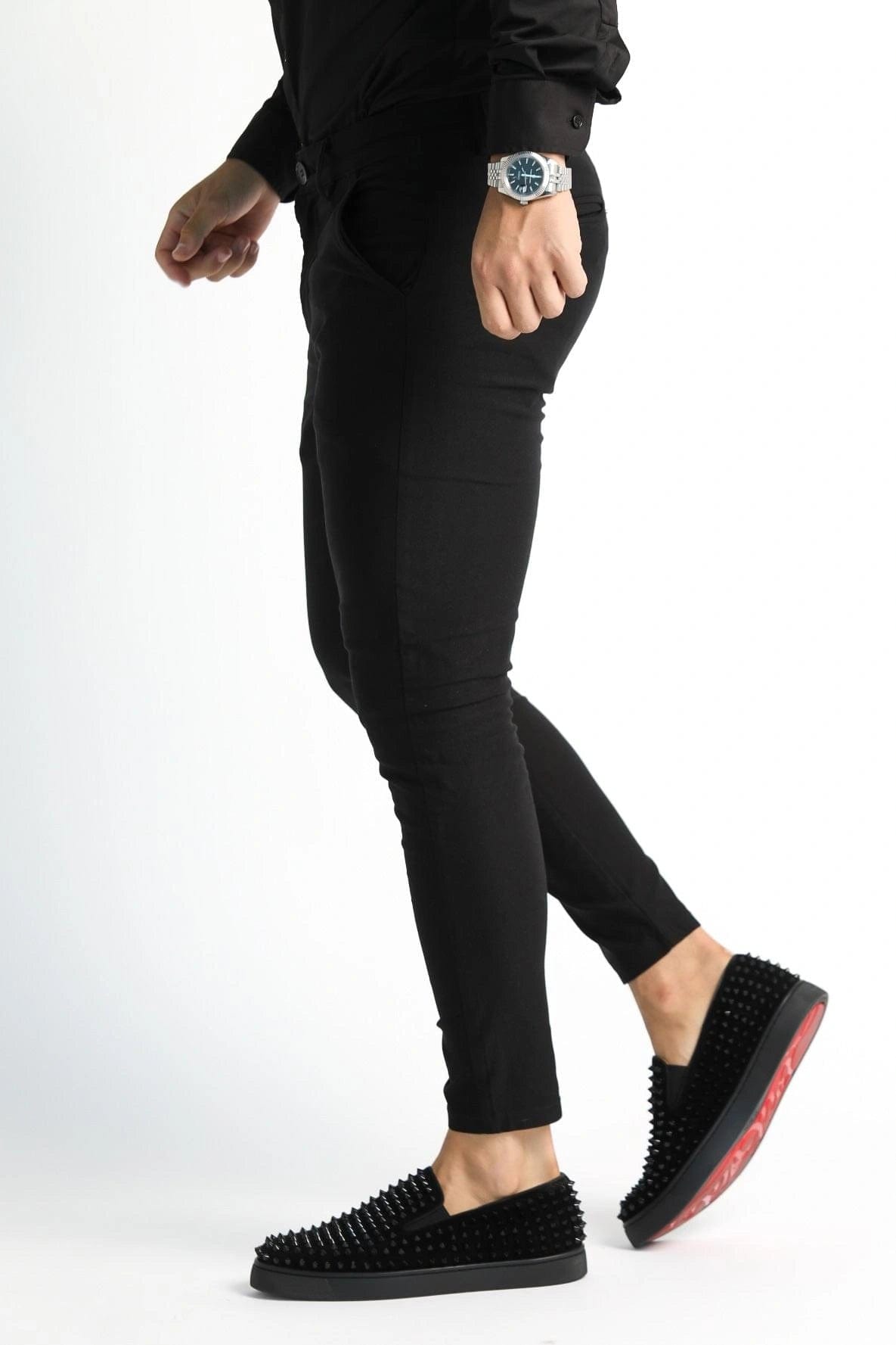 Buy Black Slim Fit Dress Pants by  with Free Shipping