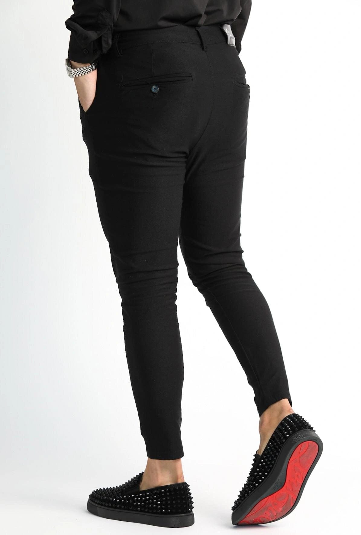 Buy Men Black Solid Slim Fit Formal Trousers Online - 662663
