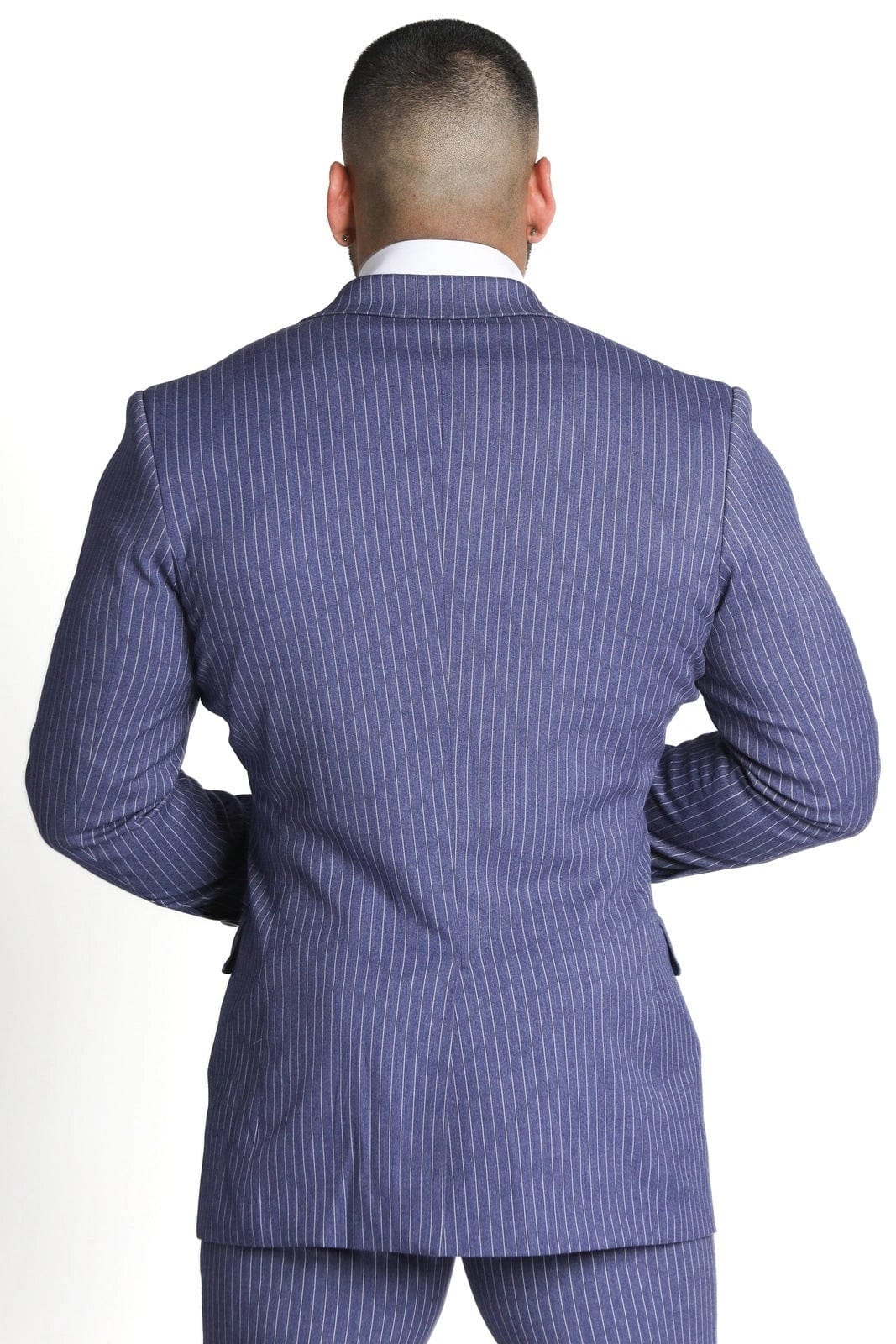 Mens Blue Pinstripe Suit - Gerardo Collection
