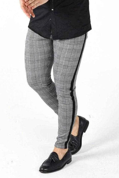 Grey & Black Plaid Pants