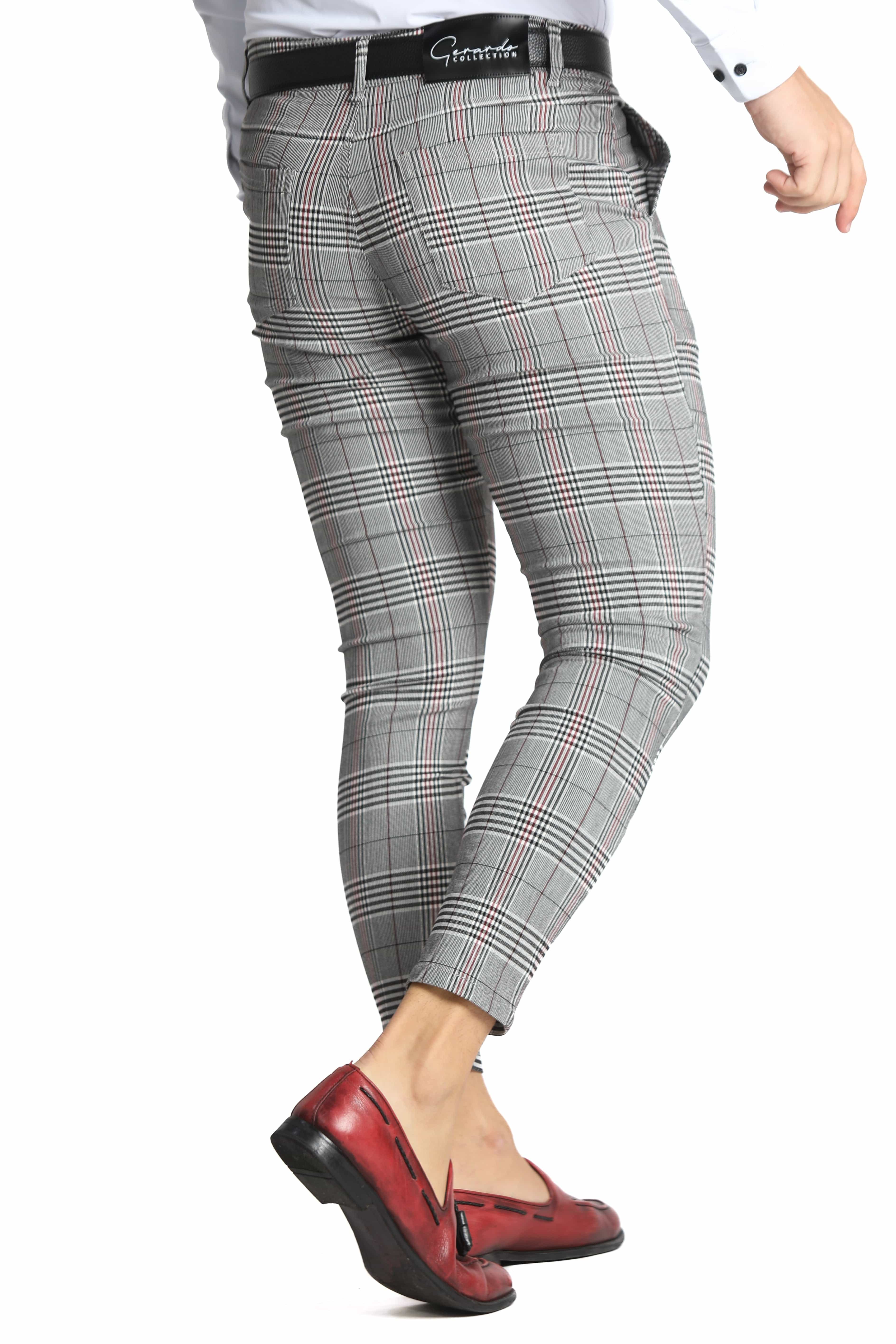 Get Dark Grey Checkered Classic Formal Pants at ₹ 1499 | LBB Shop