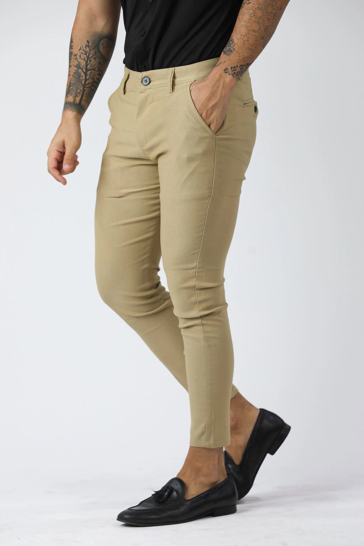 Shop Khaki Slim Fit Dress Pants For Men - Gerardo Collection