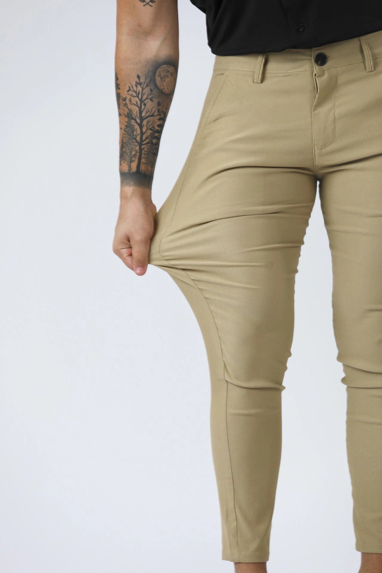Mens Khaki Slim Fit Pants - Gerardo Collection