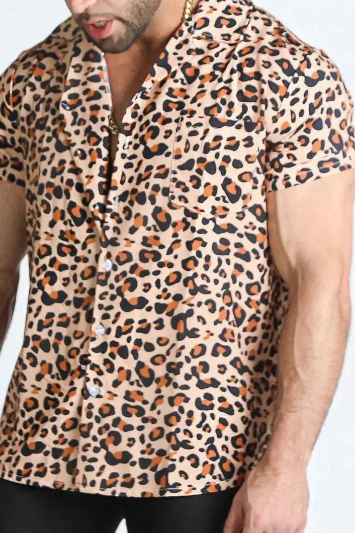 Mens Leopard Print Shirt - Gerardo Collection