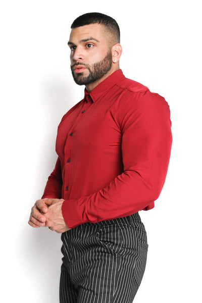 Red Athletic Fit Dress Shirt
