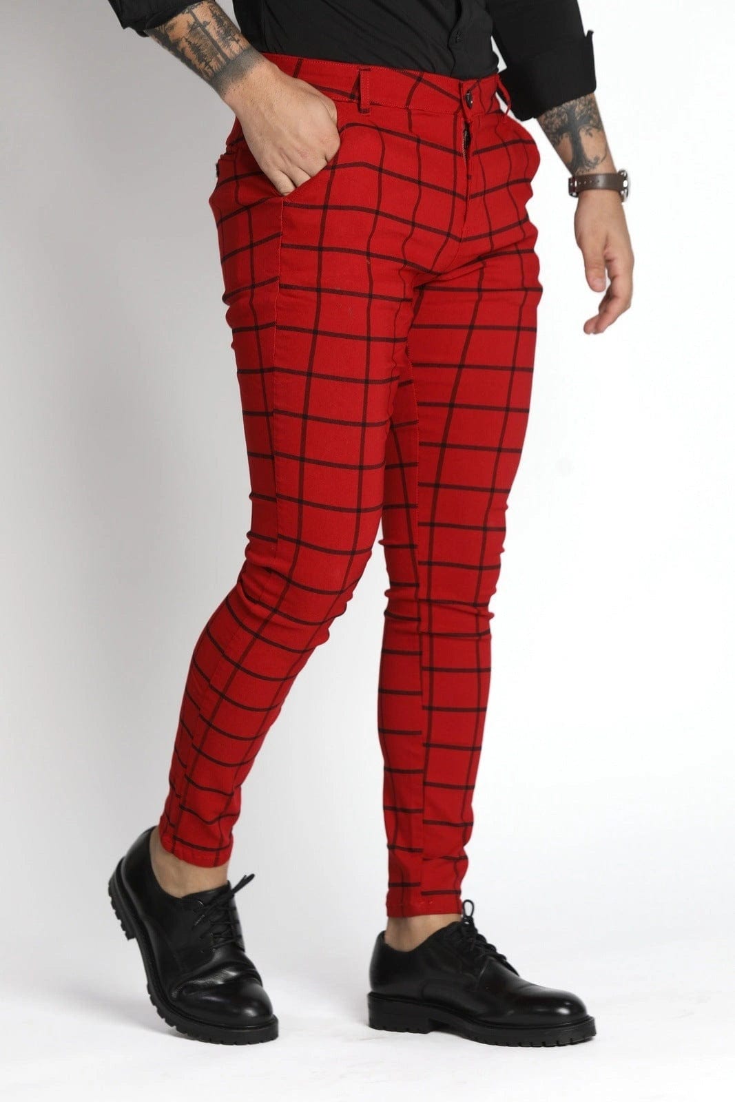 Plaid Tartan Red Pants Juniors size Small European brand | eBay