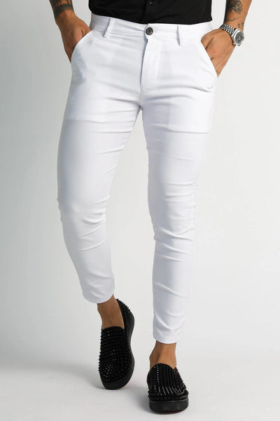 White Slim Fit Dress Pants